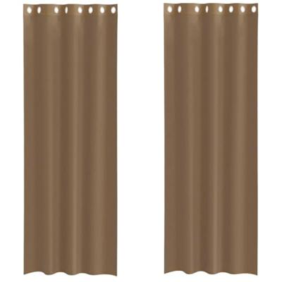 Gordijnen voile met doorvoertules 2 st lichtbruin Gordijnen voile met doorvoertules 2 st lichtbruin