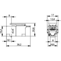 Telegärtner 100023165 RJ45-inbouwmodule Keystone CAT 6 1 stuk(s) - thumbnail