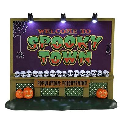 Lemax spookytown sign verlichte accessoire Spooky Town 2020