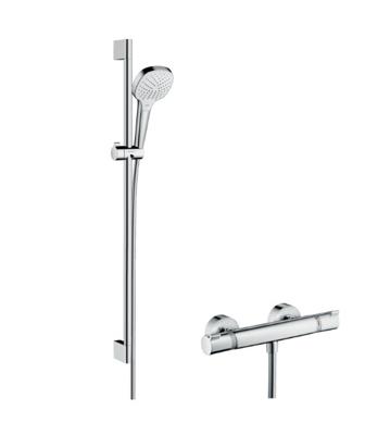 Hansgrohe Croma Select E Vario / Ecostat Comfort douchecombinatie 90cm Wit-Chroom