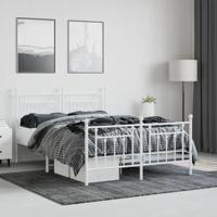 Bedframe met hoofd- en voeteneinde metaal wit 140x200 cm - thumbnail