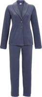 Chique fleece doorknooppyjama blauw - thumbnail
