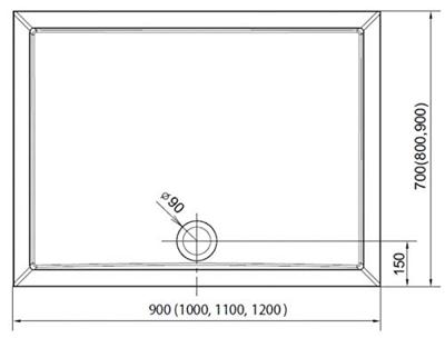Douchebak Marmer Sapho Karia 120x80x4 cm Rechthoek Wit Sapho
