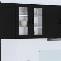 Keukenkast met opslag Kalmar Zwart 80 x 31 x 80 cm Bewerkt hout - thumbnail