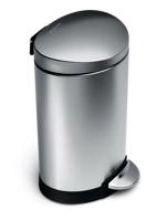 Simplehuman Afvalemmer Half Rond 10 liter (zilver) - thumbnail