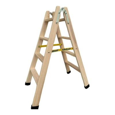 Opvouwbare ladder met 4 tredes Plabell Hout 114 x 31/48 cm