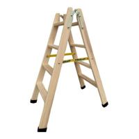 Opvouwbare ladder met 4 tredes Plabell Hout 114 x 31/48 cm - thumbnail