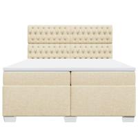 Boxspring met matras stof crèmekleurig 200x200 cm - thumbnail