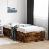 Bedframe bewerkt hout gerookt eikenkleurig 100x200 cm - thumbnail