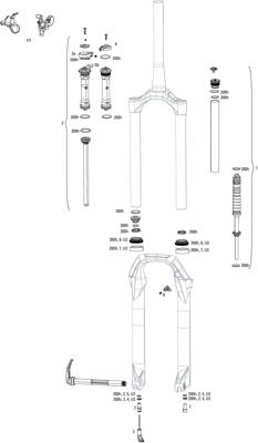 ROCKSHOX verende voorvork "judy silver tk" susp.fork rs judy sil.tk oneloc black