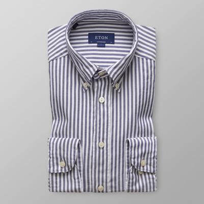 Eton Heren Overhemd Royal Oxford Navy Streep Button-down Contemporary Fit Eton Heren Overhemd Royal Oxford Navy Streep Button-down Contemporary Fit
