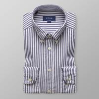 Eton Heren Overhemd Royal Oxford Navy Streep Button-down Contemporary Fit - thumbnail