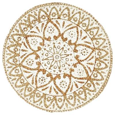 Placemats 6 st rond 38 cm jute wit Placemats 6 st rond 38 cm jute wit