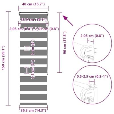 Zebra rolgordijn 40x150 cm stofbreedte 35,9 cm zwart Zebra rolgordijn 40x150 cm stofbreedte 35,9 cm zwart
