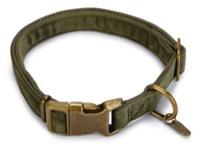 Designed by Lotte Velura - Hondenhalsband - Fluweel - Groen - 35- 50cmx20mm - thumbnail