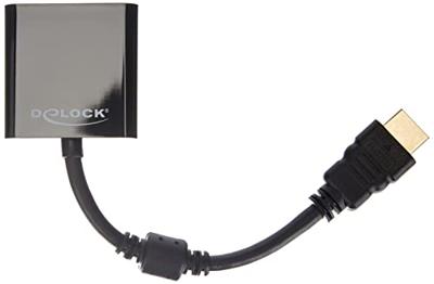 Delock 65512 HDMI / VGA Adapter [1x HDMI-stekker - 1x D-sub bus 15-polig] Zwart 0.25 m