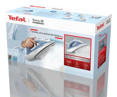 Tefal FV2C41 Stoomstrijkijzer Blauw - thumbnail