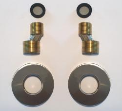 Riko s-koppeling set met rozet 1/2" x 3/4" | Geborsteld staal Riko s-koppeling set met rozet 1/2" x 3/4" | Geborsteld staal