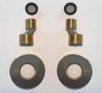 Riko s-koppeling set met rozet 1/2" x 3/4" | Geborsteld staal - thumbnail