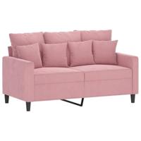 4-delige Loungeset met kussens fluweel roze - thumbnail