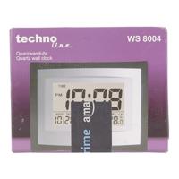 Techno Line WS 8004 Wandklok Kwarts 22 cm x 17 cm x 3.5 cm Zilver, Zwart - thumbnail