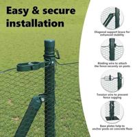 VidaXL Afrasteringspaal groen 10 x 0,8 m (13 mm gaas) staal en pvc - thumbnail
