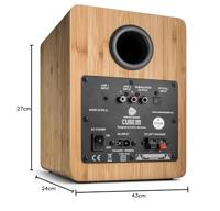 Wavemaster CUBE MINI bamboe - luidsprekersysteem (36 watt) met bluetooth-streaming, digitale aansluiting en IR-afstandsbediening, actieve boxen, gebruik voor TV/tablet/smartphone, bamboe (66372) - thumbnail