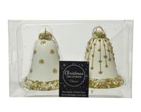 Klok glas d6,50h8 cm wolwit a2 2st Decoris - Decoris - thumbnail