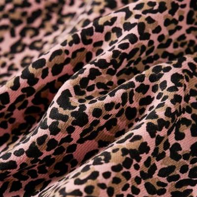 Kinderjurk met luipaardprint 116 middelroze