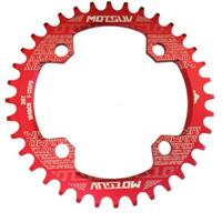 MOTSUV ronde smalle brede Chainring MTB fiets 104BCD tand plaat onderdelen elliptische plaat 34T (rood) - thumbnail