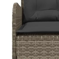 2-delige Loungeset met kussens poly rattan grijs - thumbnail