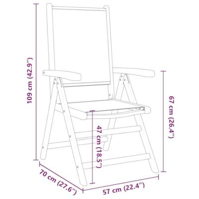 Tuinstoelen 2 st bladpatroon massief acaciahout en stof - thumbnail