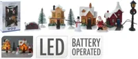 Kerstdorp Dorpstraat met LED 10-delig - thumbnail