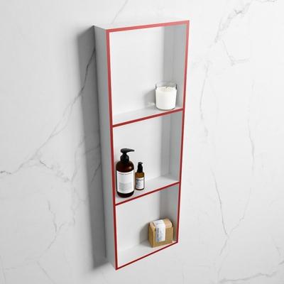 MONDIAZ EASY Nis 89,5x29,5cm in solid surface kleur Fire | Talc. 3 vakken geschikt voor in- of opbouw