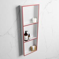 MONDIAZ EASY Nis 89,5x29,5cm in solid surface kleur Fire | Talc. 3 vakken geschikt voor in- of opbouw - thumbnail