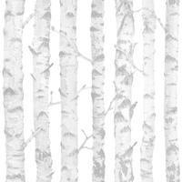 Dutch Wallcoverings Joy - Berkenbomen - Wit/Grijs - thumbnail