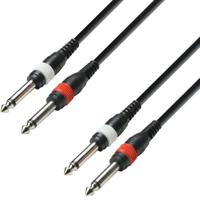 Adam Hall 3 Star TPP 0600 kabel 2x jack mono naar 2x jack mono 6m - thumbnail