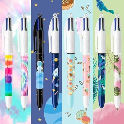 Bic Colours Decors, 4-kleurenbalpen, medium, klassieke inktkleuren, doos van 8 stuks - thumbnail