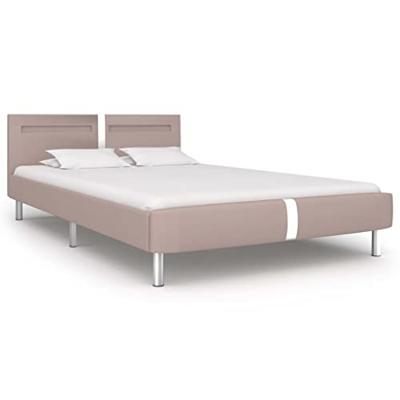 Bedframe met LED kunstleer cappuccino 120x200 cm