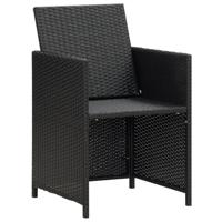 Tuinstoelen 4 st poly rattan zwart - thumbnail