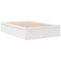 Bedframe zonder matras massief grenenhout wit 120x200 cm - thumbnail