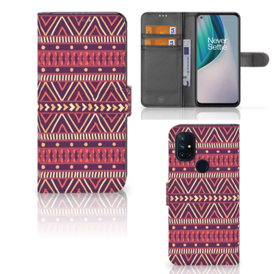 OnePlus Nord N10 Telefoon Hoesje Aztec Paars OnePlus Nord N10 Telefoon Hoesje Aztec Paars