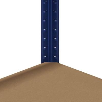 Opbergrekken 2 st 5-laags staal en bewerkt hout blauw