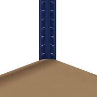 Opbergrekken 2 st 5-laags staal en bewerkt hout blauw - thumbnail