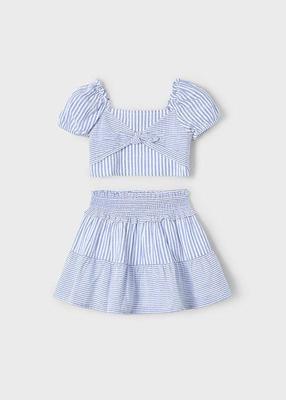 Mayoral Zomer rok + top meisjes - indigo blauw