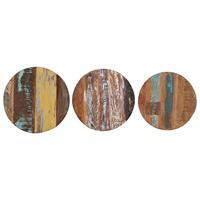 Bijzettafel 3 st massief gerecycled hout - thumbnail