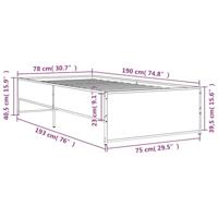 Bedframe bewerkt hout en metaal gerookt eikenkleurig 75x190 cm - thumbnail