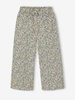 Wijde legging met golvend effect voor meisjes wit, bedrukt - thumbnail