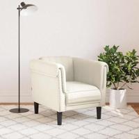 Fauteuil fluweel crmekleurig - thumbnail