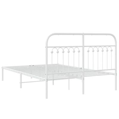 Bedframe met hoofdbord metaal wit 135x190 cm Bedframe met hoofdbord metaal wit 135x190 cm